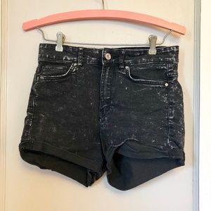 H&M Black Acid Wash Denim Shorts